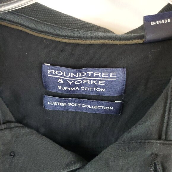 Roundtree & Yorke Supima Cotton Mens Polo Blk Luster Soft Collection Shrt Slv XL - Picture 6 of 9